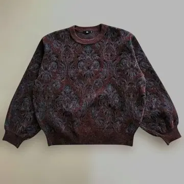 [ HARE ] 다마스크 패턴 몰 니트 풀오버 레드 S 사이즈