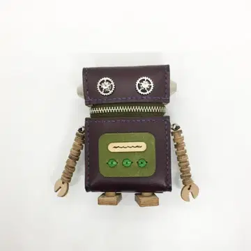 [ 천연 가죽 ] 코인 케이스 소품함 팥색 로봇 가죽 핸드메이드