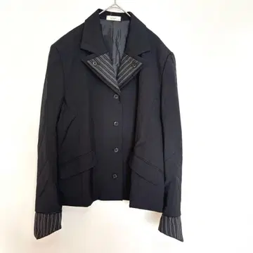 [피노키오 오카무라] 일본제 울 혼방 디자인 자켓 사이즈 M 스트라이프