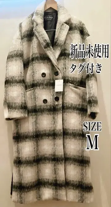 시마무라 롱 코트 체크 체크 무늬 미사용 새상품 택 포함