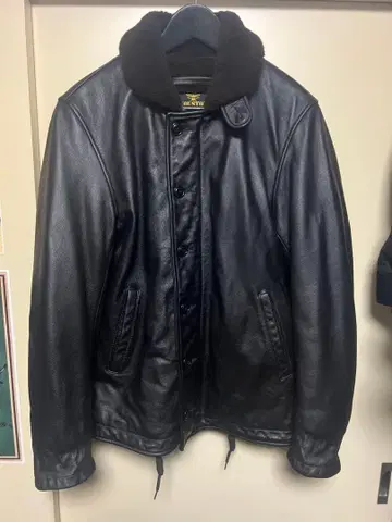 HOUSTON (휴스턴) 카우 가죽 덱 자켓 블랙 사이즈 40