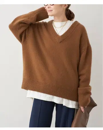 Deuxieme Classe CASHY V넥 풀오버 카멜