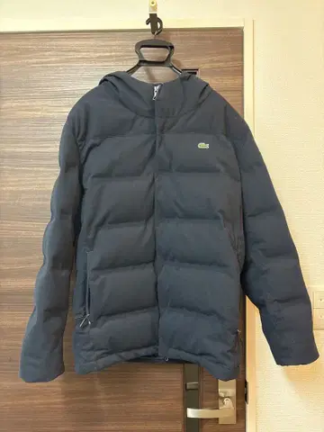 라코스테 피케 다운 자켓 (후드 부착, 네이비)