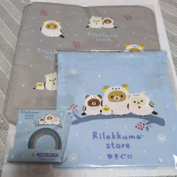 삿포로 센다이 한정 리락쿠마 손수건 복조리 테이프 3점 set