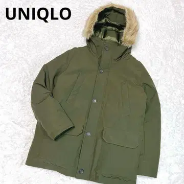 컨디션 최상 유니클로 논퀼트 다운 자켓 다크 그린 XL