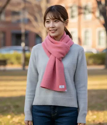 거의 미사용 동양방직 CASIMICO 퍼 캐시미어 머플러 대형