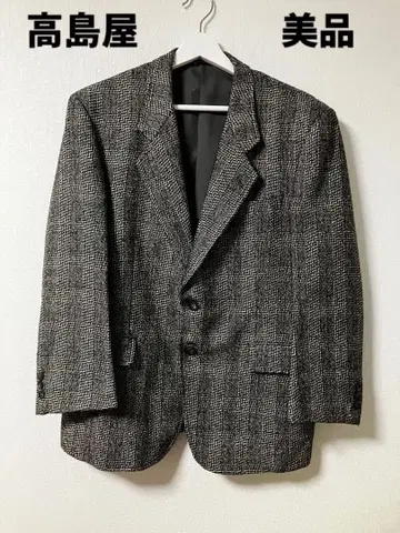 타카시마야 체크 무늬 테일러드 자켓