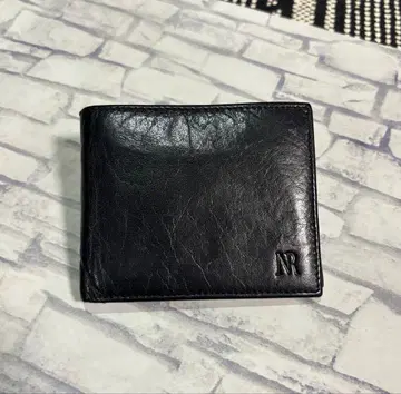 니나리치 천연 가죽 지갑 접이식 지갑 블랙 블랙 미사용