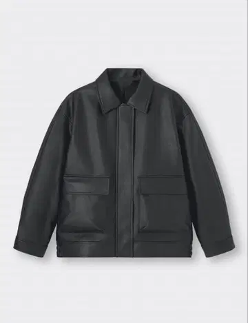 GU 블랙 가죽 자켓