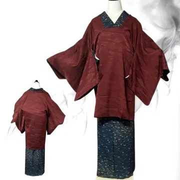 눈에 띄는 얼룩 없음 새상품급 이중 기모노 순수 실크 도효우 부풀린 직조