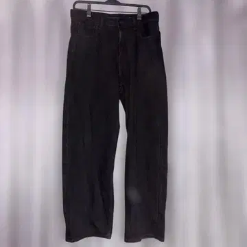 유니클로 와이드 스트레이트 청바지 다크 그레이 블랙 데님