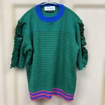 MUVEIL 그린 니트 오부 소매