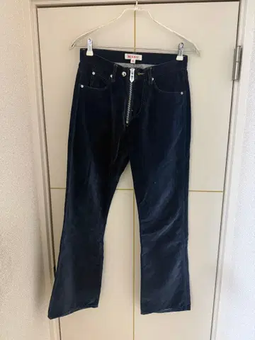 MASU x P.A.A INDIGO VELVET FLARE JEANS