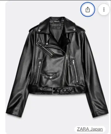 ZARA 크롭 라이더 자켓 블랙