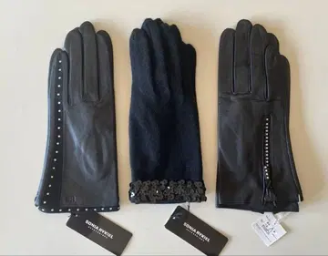 택 포함 새상품 3쌍 세트! 소니아 리키엘 여성 장갑 큐빅 스팽글