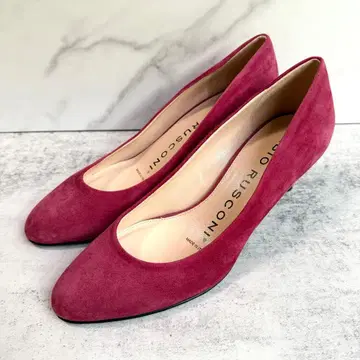 미사용 파비오 루스코니 스웨이드 펌프스 36 23cm 현행 로고