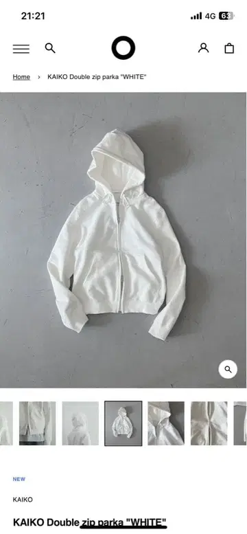KAIKO 더블 집 파카 화이트