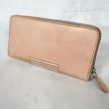 [ 새상품 ] 지갑 장지갑 가죽 천연 가죽 라운드 지퍼 내추럴 카드 홀더