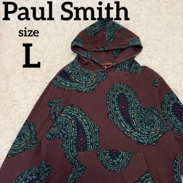 [ 새상품급 ] 폴스미스 풀오버 후드티 페이즐리 무늬 올 패턴 L