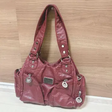 y2k 그런지 헤이세이 갸루 숄더백 와인 레드 다용도 수납 디자인 백