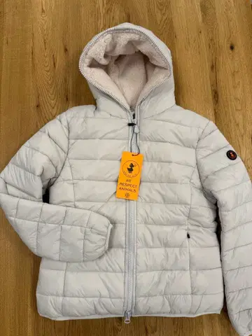 SAVE THE DUCK 후드 부착 다운 자켓 아이보리