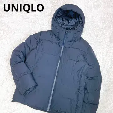 새상품급 유니클로 심리스 다운 후드티 (3D 컷) 네이비 XL