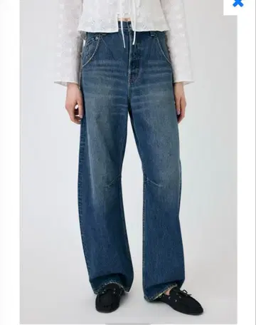 MOUSSY 드롭 웨이스트 커브 스트레이트 BLU 1