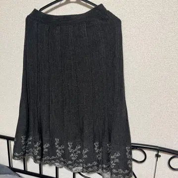 다크 그레이 플리츠 스커트 M