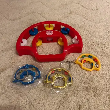 유즈 탬버린 & 미니 탬버린 금 옐로우 컬러 파랑