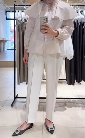 OHGA 마쉬멜로우 팬츠 밀크 보통 기장 M 사이즈