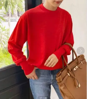 Spick & Span 18G 크루넥 풀오버 레드