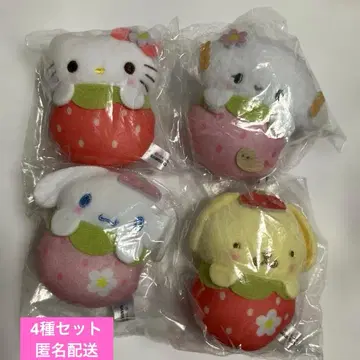 산리오 캐릭터즈 딸기 싸개 마스코트 4종 세트