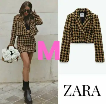 ZARA 체크 무늬 테일러드 자켓 M