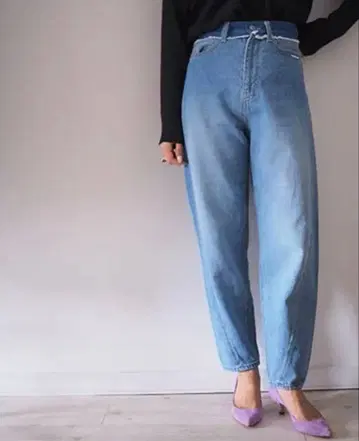 SERGE de bleu 사지 KHUFU 코쿤 팬츠 테이퍼드 데님