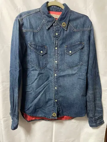 레미 리프 데님 셔츠 M 사이즈 스터드