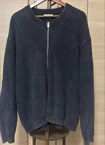 ZARA 다크 그레이 집업 니트 L