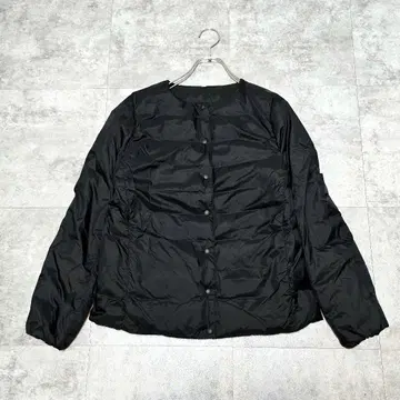 컨디션 최상 무인양품 L 이너 다운 자켓 노카라 블랙