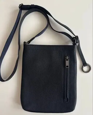 FUJITAKA 숄더백 네이비 일본제 소가죽 사코슈