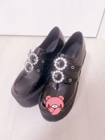 버블스 더블 버클 통굽 신발