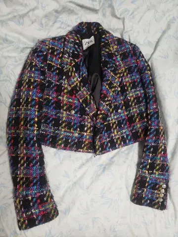 ZARA 멀티 컬러 트위드 크롭 자켓