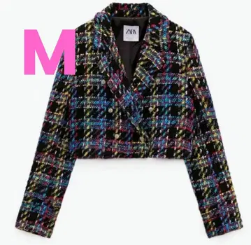 ZARA 멀티 컬러 트위드 크롭 자켓