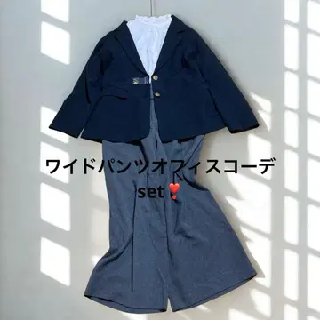[ 묶음 판매 ] 오피스 캐주얼 자켓 & 와이드 팬츠 코디
