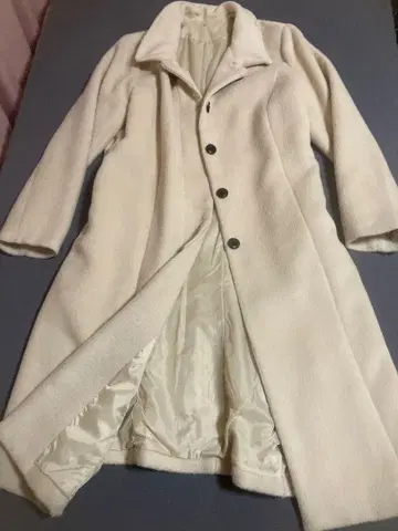 톨 사이즈 롱 코트 크림색 + 블랙 컬러 2벌 세트 4L 사이즈 새상품급