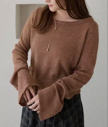 apres jour clair 스팽글 라메 시어 니트