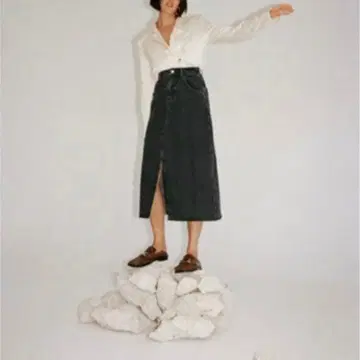 ZARA 자라 데님 스커트 빅 사이즈 XL 블랙 데님