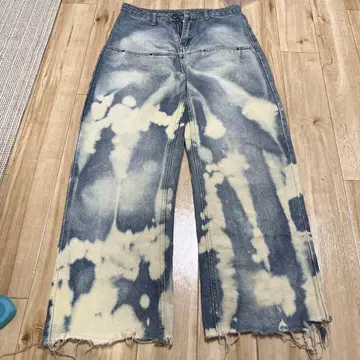 데미지 가공 와이드 레그 데님 배기 데님 y2k 그런지