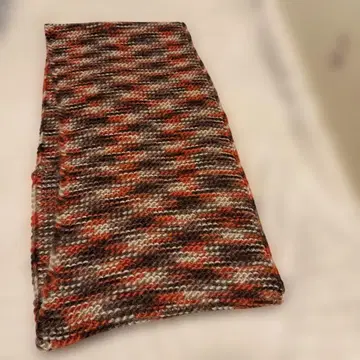 니트 머플러 오렌지 브라운