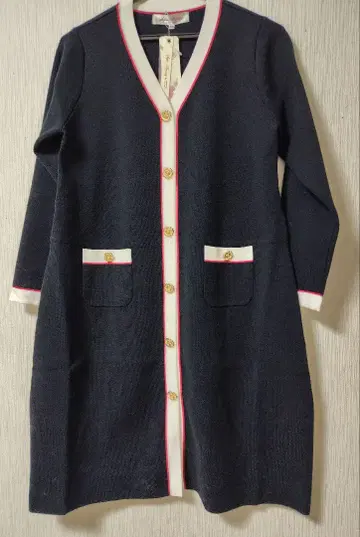 새상품 슈퍼뷰티 40, V넥 롱 가디건 긴팔 블랙