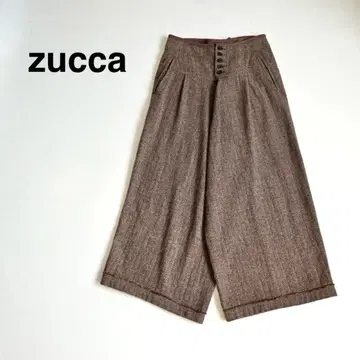 zucca 주카 헤링본 울 와이드 팬츠
