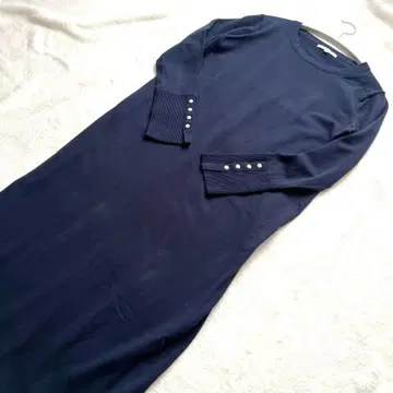 SNOW 23구 코튼 롱 원피스 네이비 온워드 카시야마 38